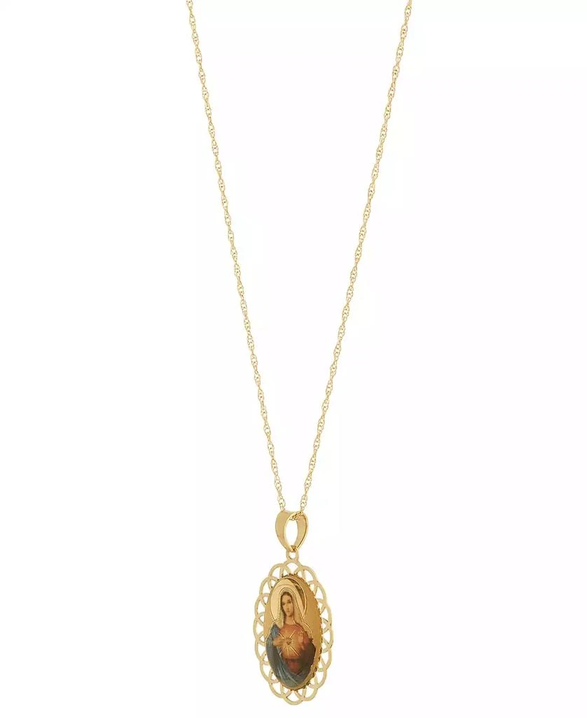 商品Macy's|Virgin Mary Picture Filigree Frame 18" Pendant Necklace in 10k Gold,价格¥1255,第3张图片详细描述