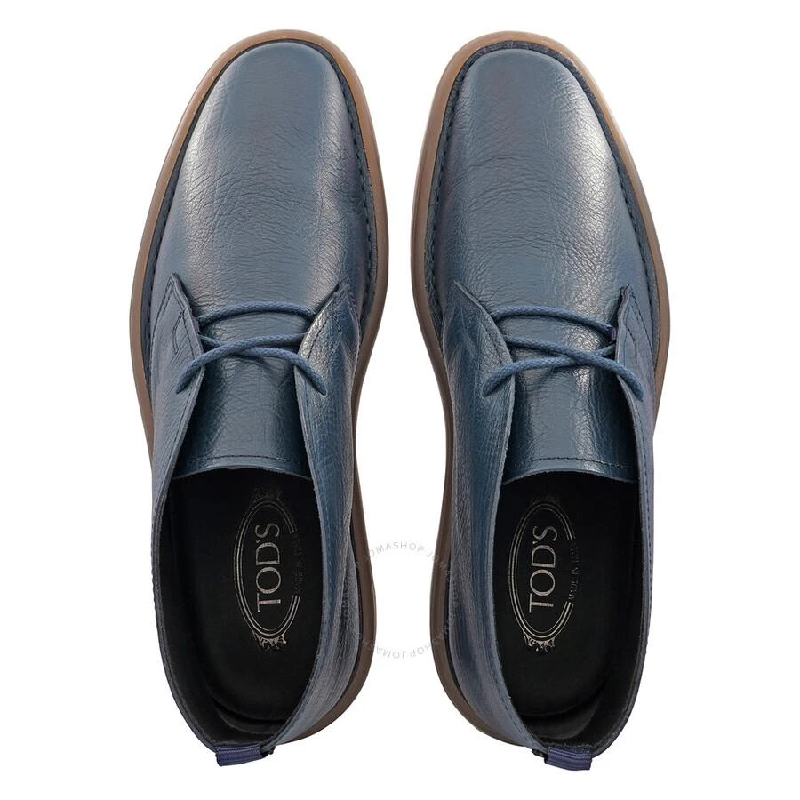 商品Tod's|Men's Blue Leather Desert Boots,价格¥1459,第3张图片详细描述