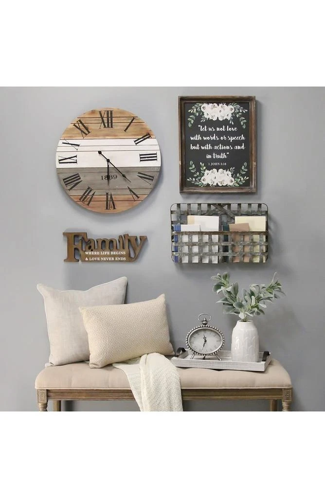 商品STRATTON HOME DECOR|White Happiness Wood Tray,价格¥410,第5张图片详细描述