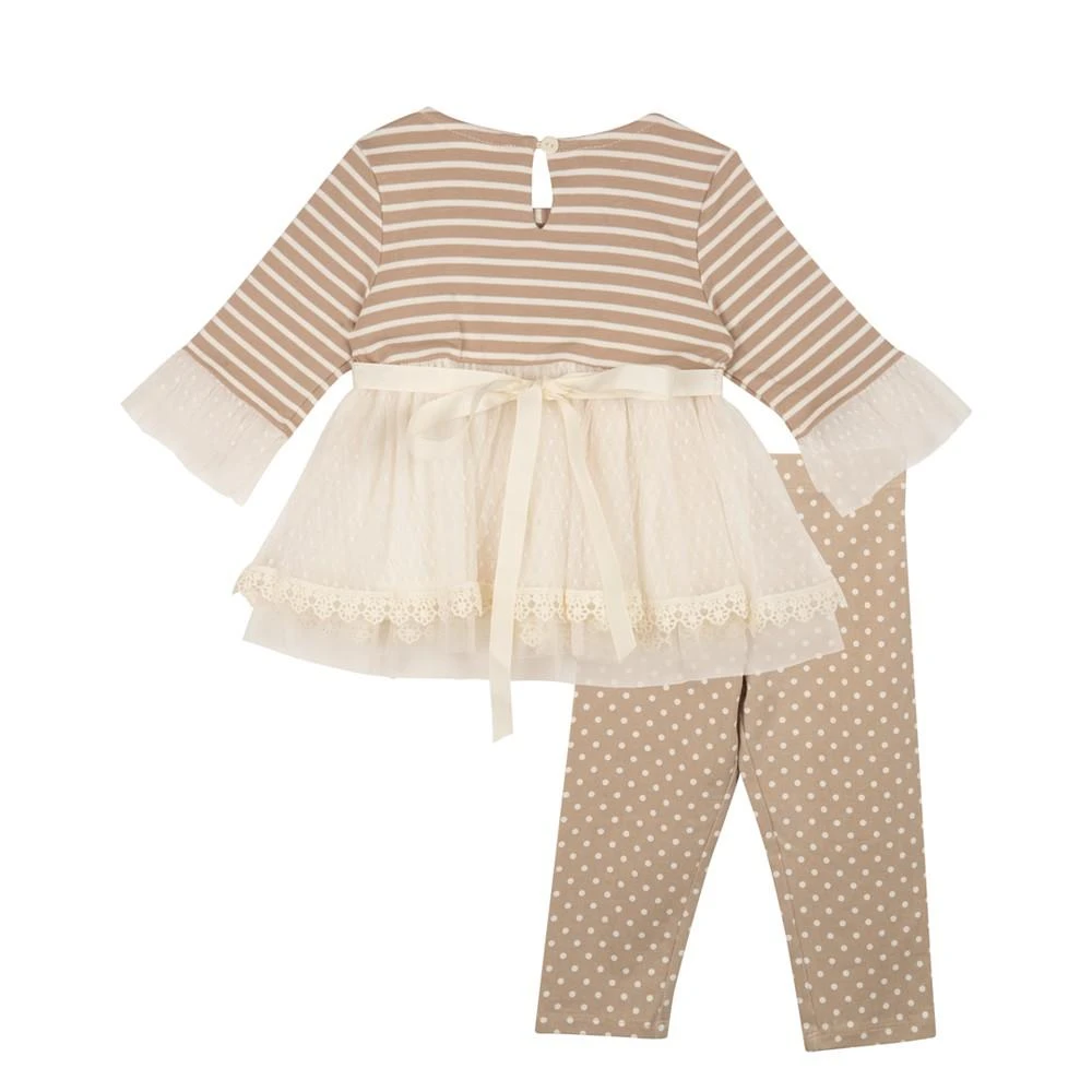 商品Rare Editions|Baby Girls Mesh Top and Polka Dot Skirt, 2 Piece Set,价格¥168,第2张图片详细描述