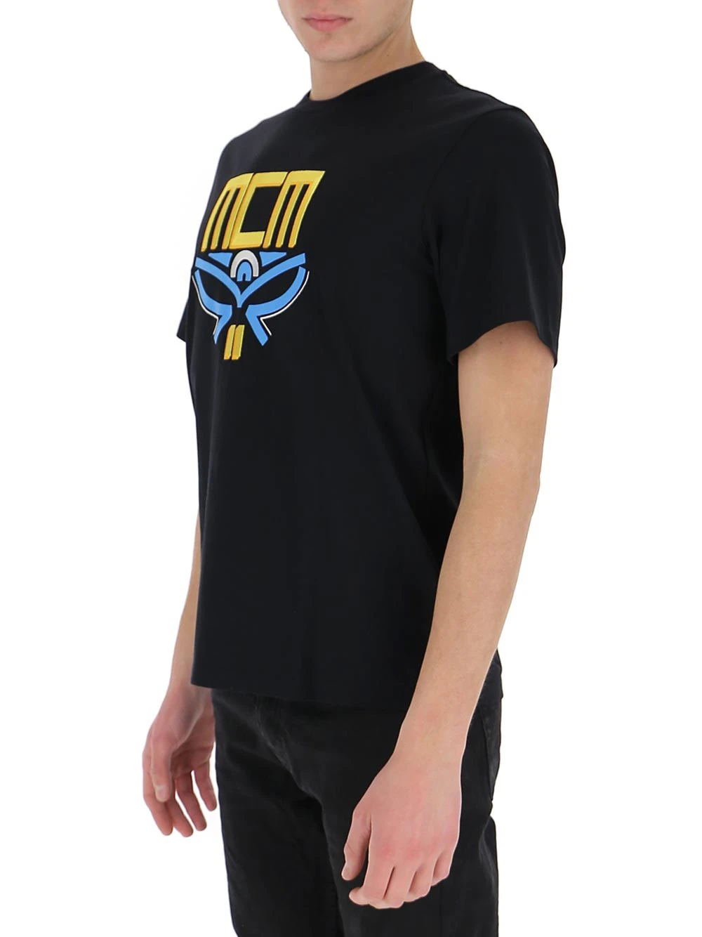  MCM 纯色图案棉质圆领短袖T恤 男款 黑色 MHTBSMM06BK-BLACK 商品