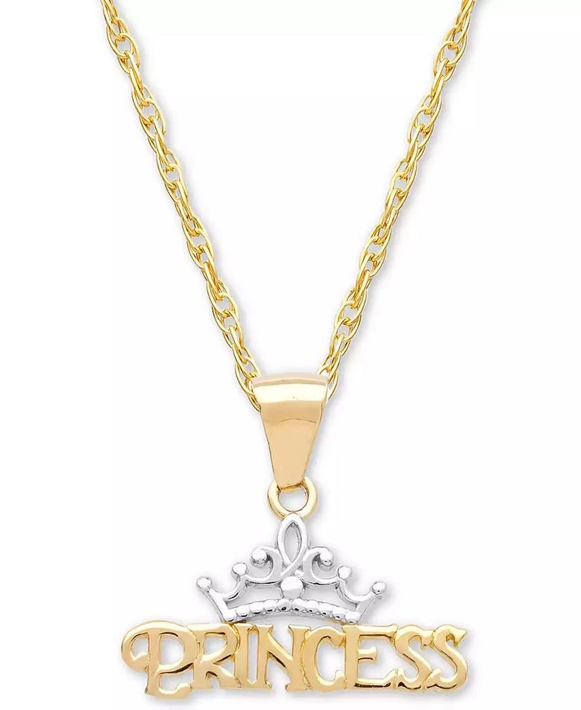 商品Disney|Children's Princess Tiara 15" Pendant Necklace in 14k Gold,价格¥6486,第1张图片