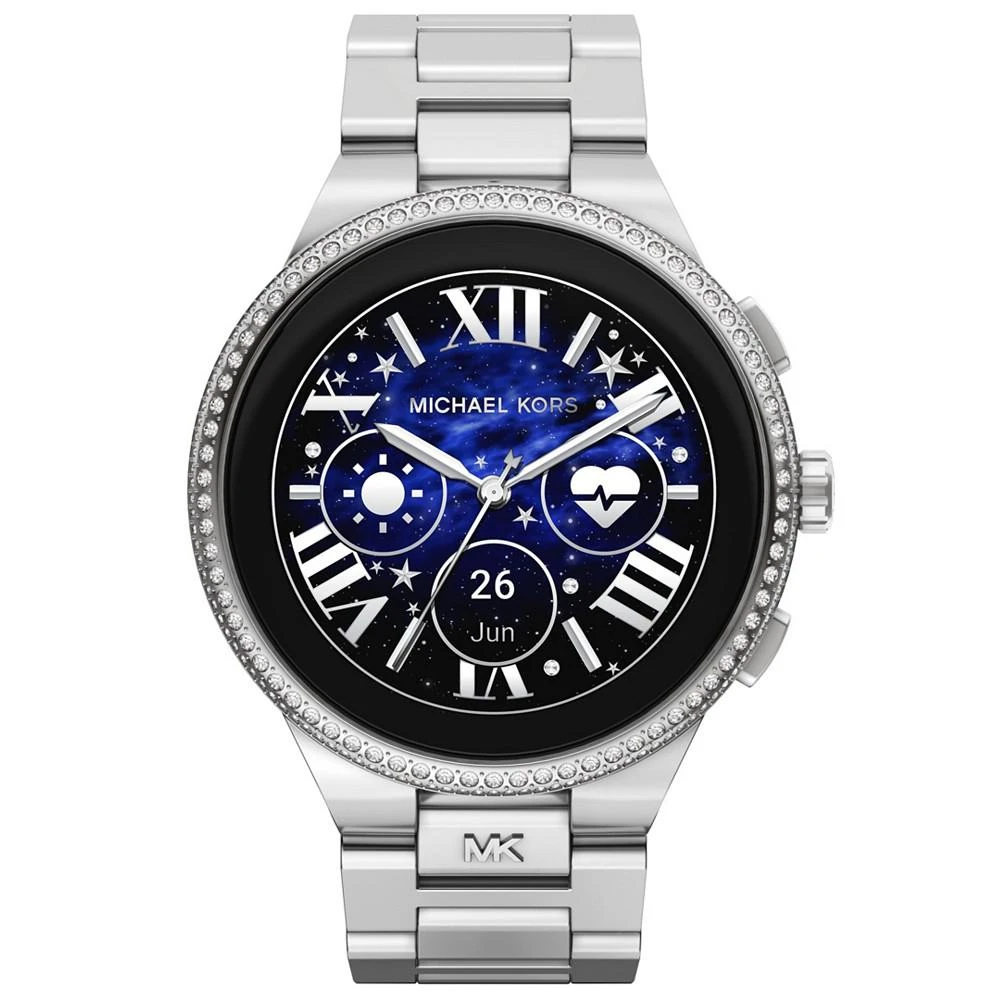 商品Michael Kors|Women's Gen 6 Camille Silver-Tone Stainless Steel Smartwatch 44 mm,价格¥1984,第1张图片