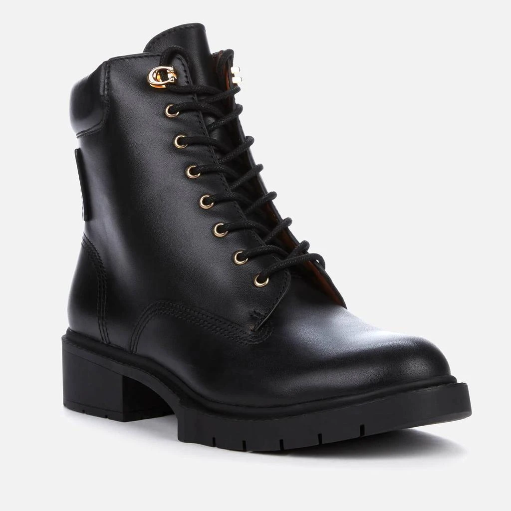 商品Coach|Coach Women's Lorimer Leather Lace Up Boots - Black,价格¥971,第2张图片详细描述