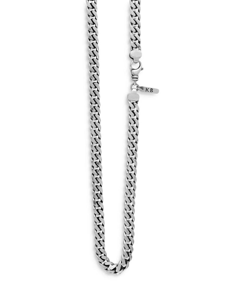 Men's Sterling Silver Flat Curb Link Chain, 24" 商品