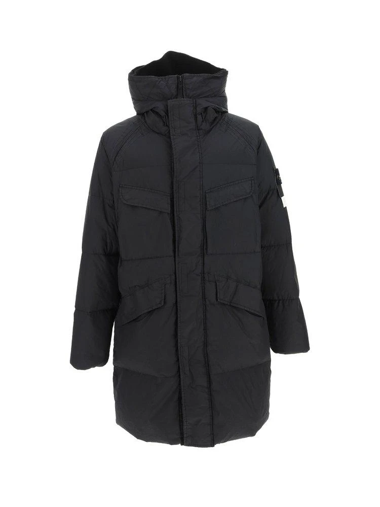 商品Stone Island|Stone Island Compass-Motif Hooded Down Jacket,价格¥7838,第1张图片
