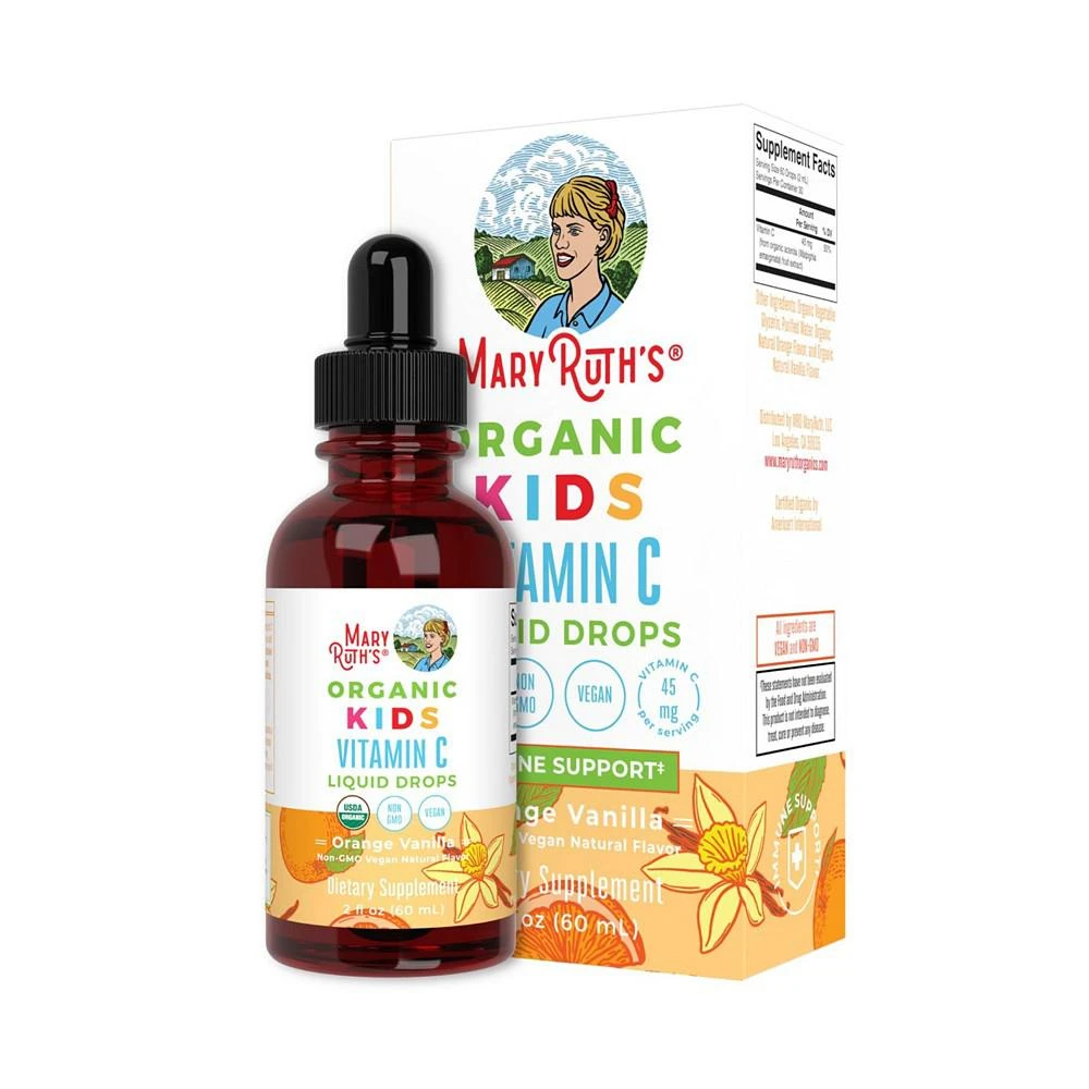 商品MaryRuth Organics|Kids Vitamin C Liquid, Orange Vanilla, 2oz,价格¥149,第1张图片