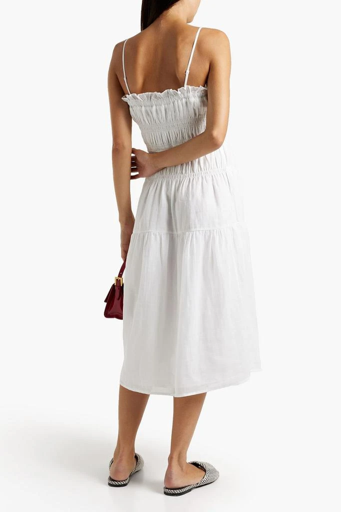 商品FRAME|Shirred ramie-gauze midi dress,价格¥1706,第3张图片详细描述