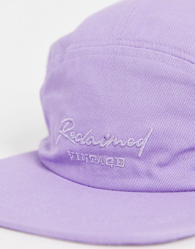 Reclaimed Vintage inspired cotton twill 5 panel cap in washed lilac商品第3张图片规格展示