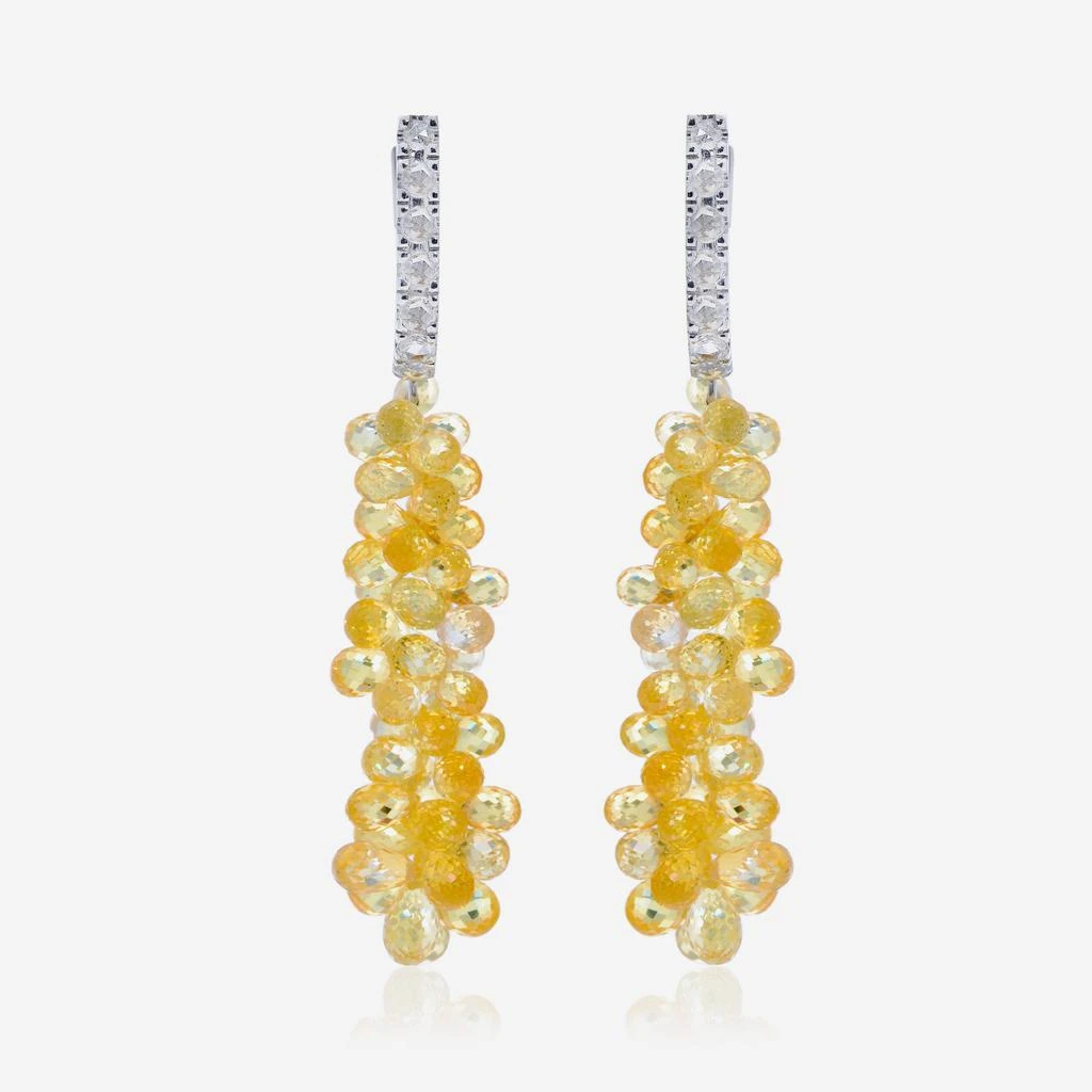 商品Zydo|Zydo 18K White Gold Yellow Sapphire 40.00ct. Tw. And Diamond Drop Earrings,价格¥27638,第1张图片