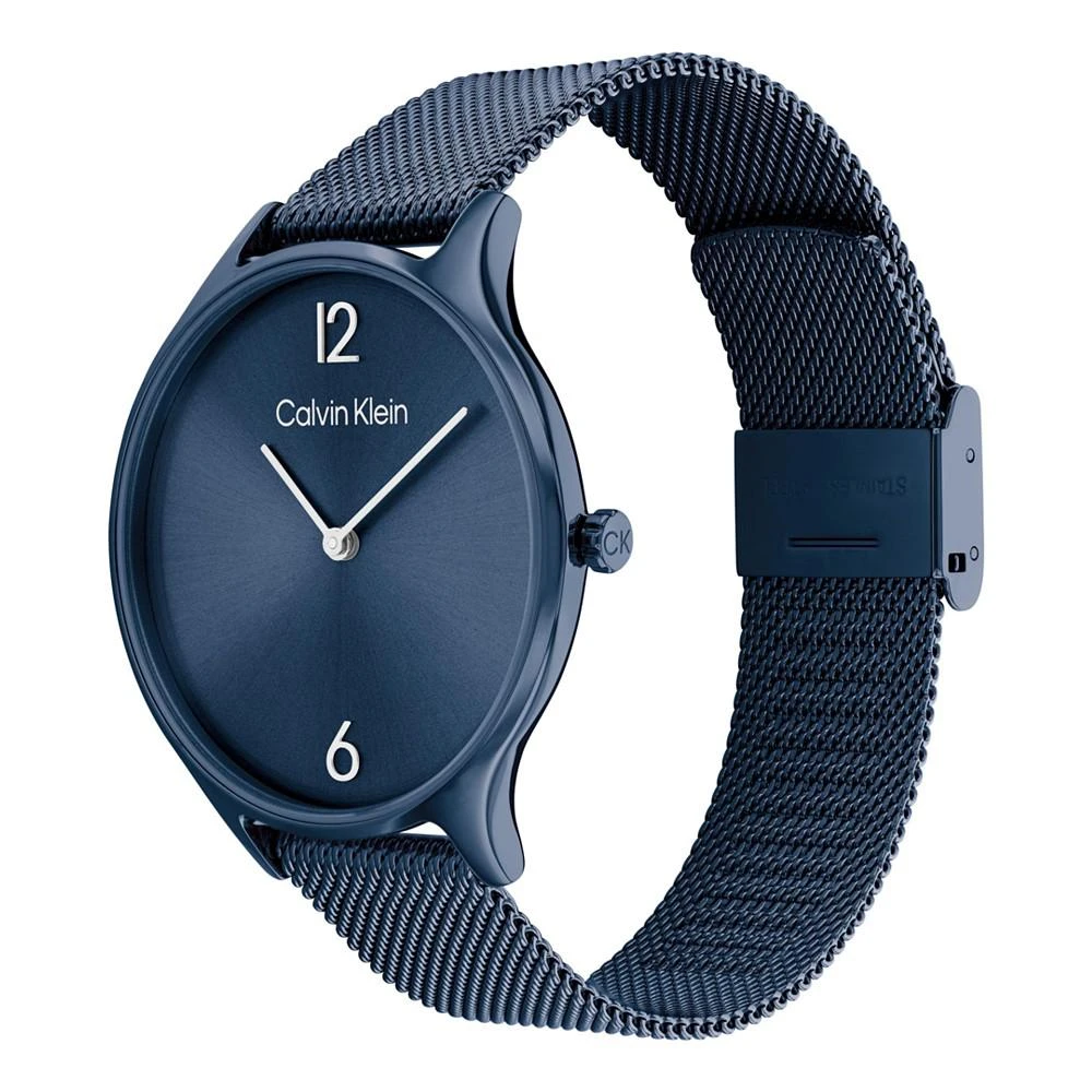 商品Calvin Klein|Blue Stainless Steel Mesh Bracelet Watch 38mm,价格¥786,第2张图片详细描述