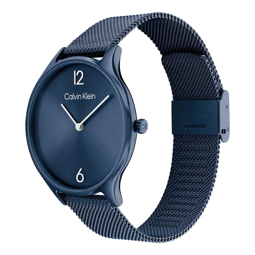 商品Calvin Klein|Blue Stainless Steel Mesh Bracelet Watch 38mm,价格¥760,第4张图片详细描述