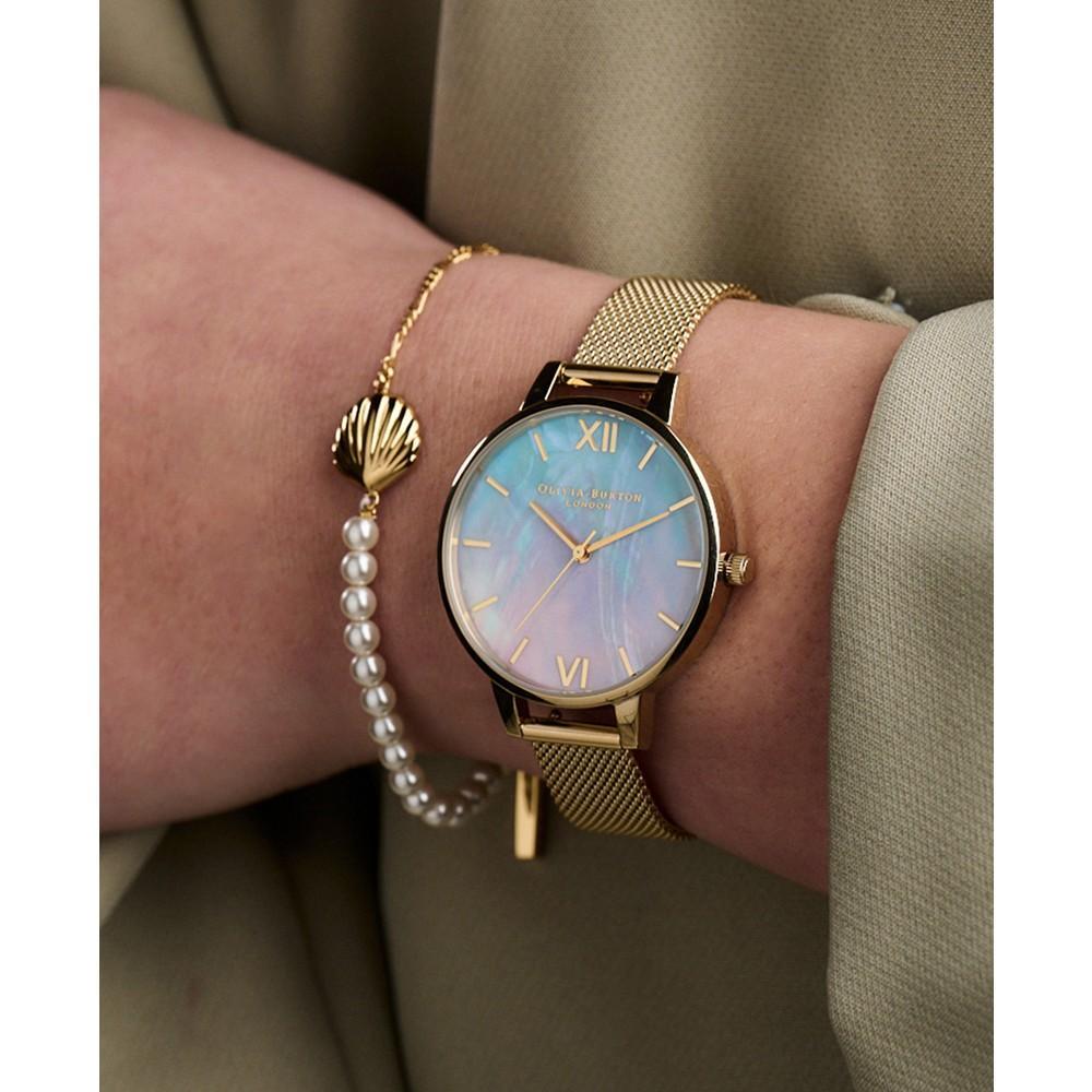 商品Olivia Burton|Women's Under The Sea Gold-Tone Mesh Bracelet Watch 34mm,价格¥925,第4张图片详细描述