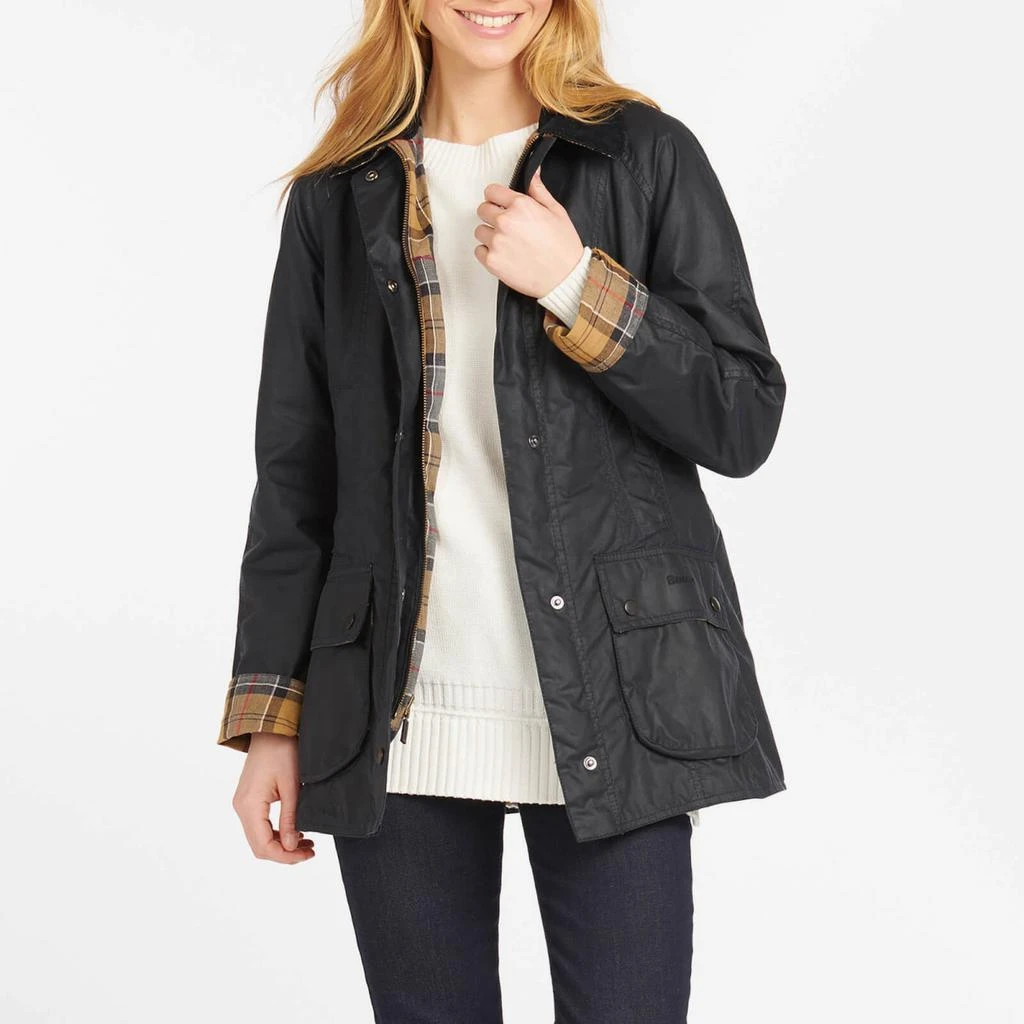 商品Barbour|女式 Beadnell 蜡夹克 - 海军蓝,价格¥2582,第1张图片