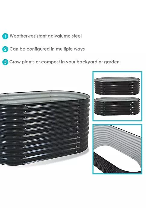 商品Sunnydaze Decor|Galvalume Steel Rectangle Raised Garden Bed - Dark Gray - 62.5 in,价格¥1489,第4张图片详细描述