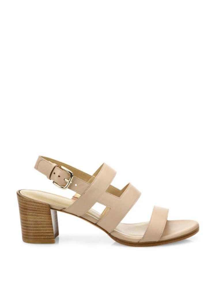 商品Stuart Weitzman|Milanese Strappy Leather Block Heel Slingbacks,价格¥1254,第5张图片详细描述