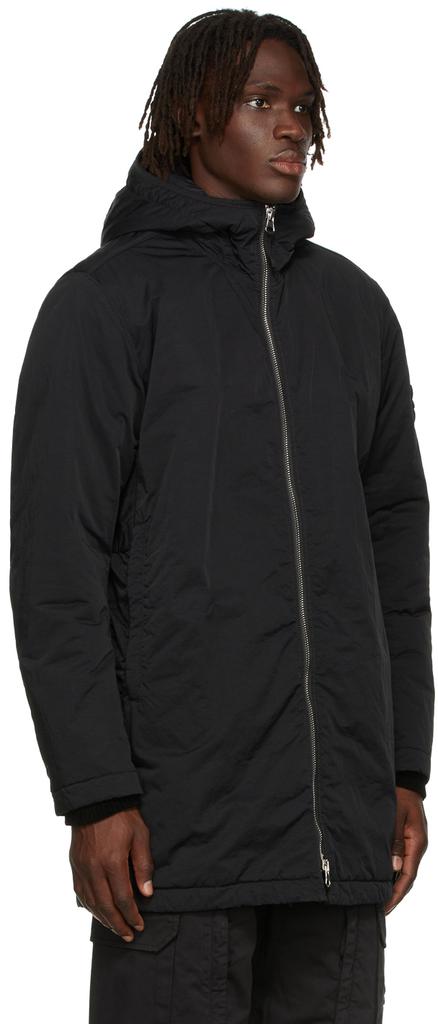 Black Nylon Twill Hyper Dense Coat商品第2张图片规格展示