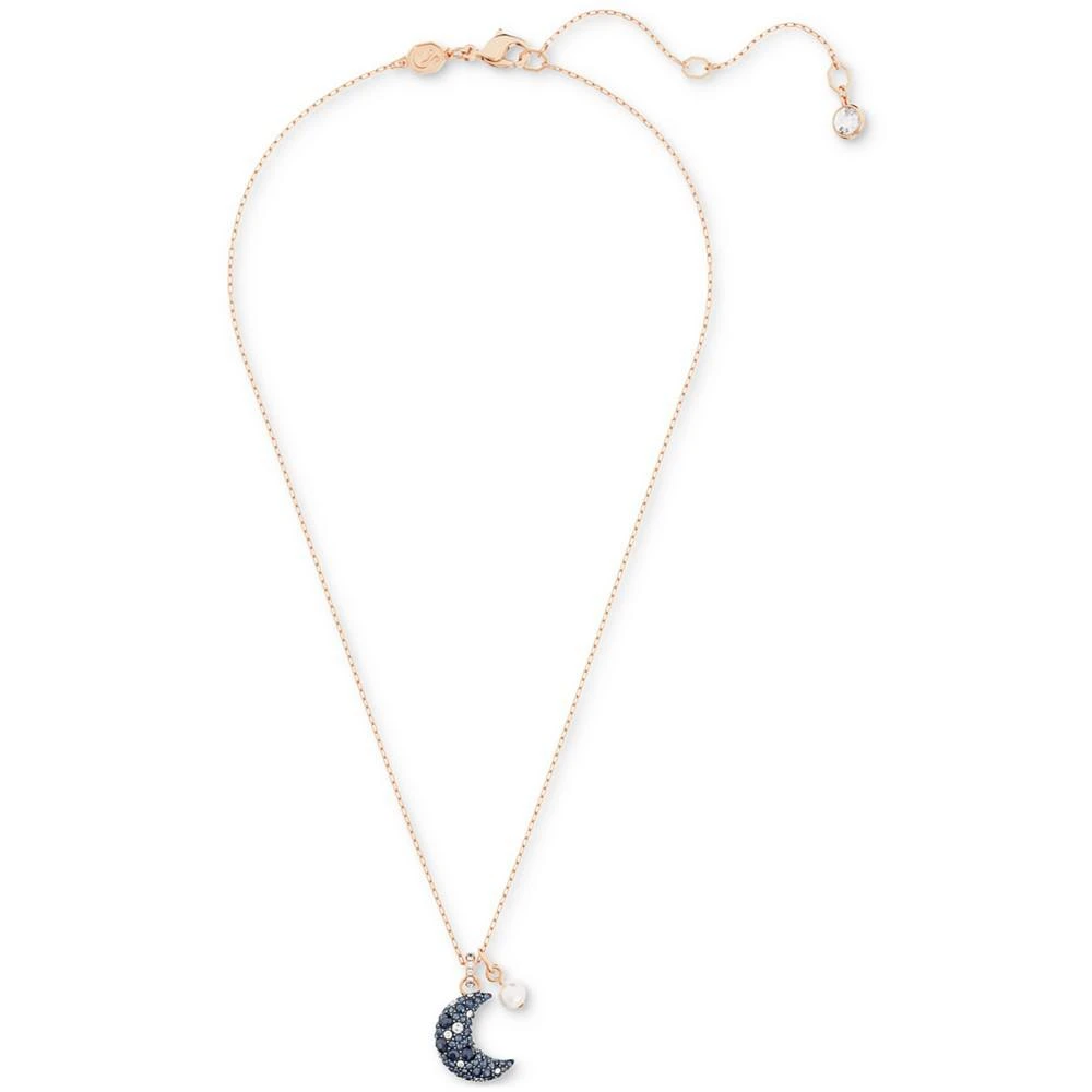 商品Swarovski|Rose Gold-Tone Crystal Moon & Imitation Pearl Pendant Necklace, 15-3/4" + 2-3/4" extender,价格¥781,第2张图片详细描述