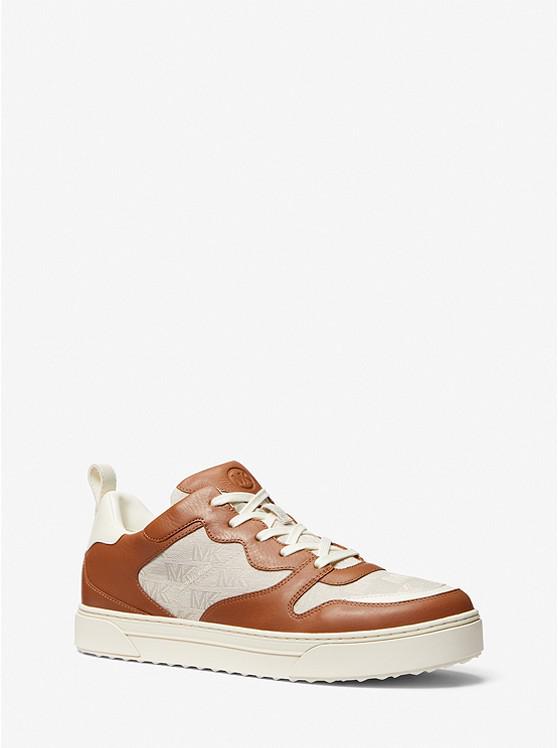 [国内直发] Michael Kors | (欧码44/美码11)Baxter Logo Jacquard and Leather Sneaker 441.67元 商品图片