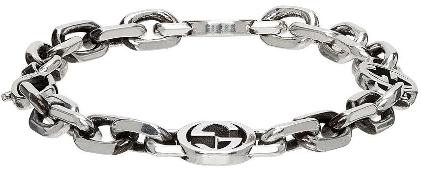 商品Gucci|Silver Chain Interlocking G Bracelet,价格¥2991,第5张图片详细描述