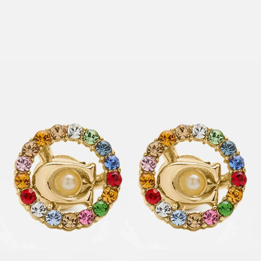 商品Coach|Coach Women's C Multi Stud Earrings - Gold/Multicolor,价格¥347,第1张图片