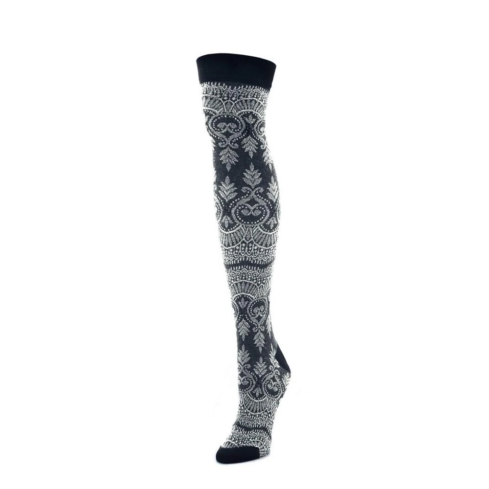 商品Memoi|Women's Imperial Leaf Over The Knee Socks,价格¥133,第1张图片
