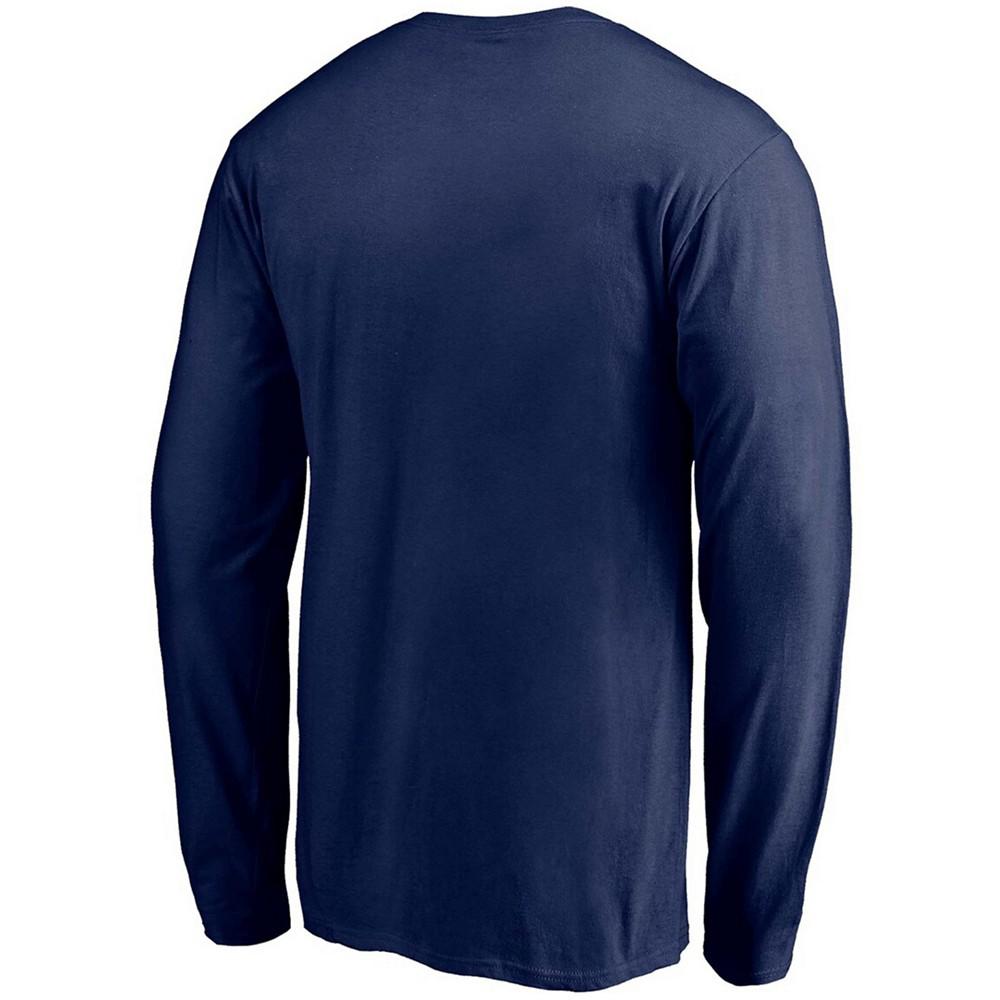 Men's Navy Seattle Kraken Authentic Pro Secondary Logo Long Sleeve T-shirt商品第3张图片规格展示