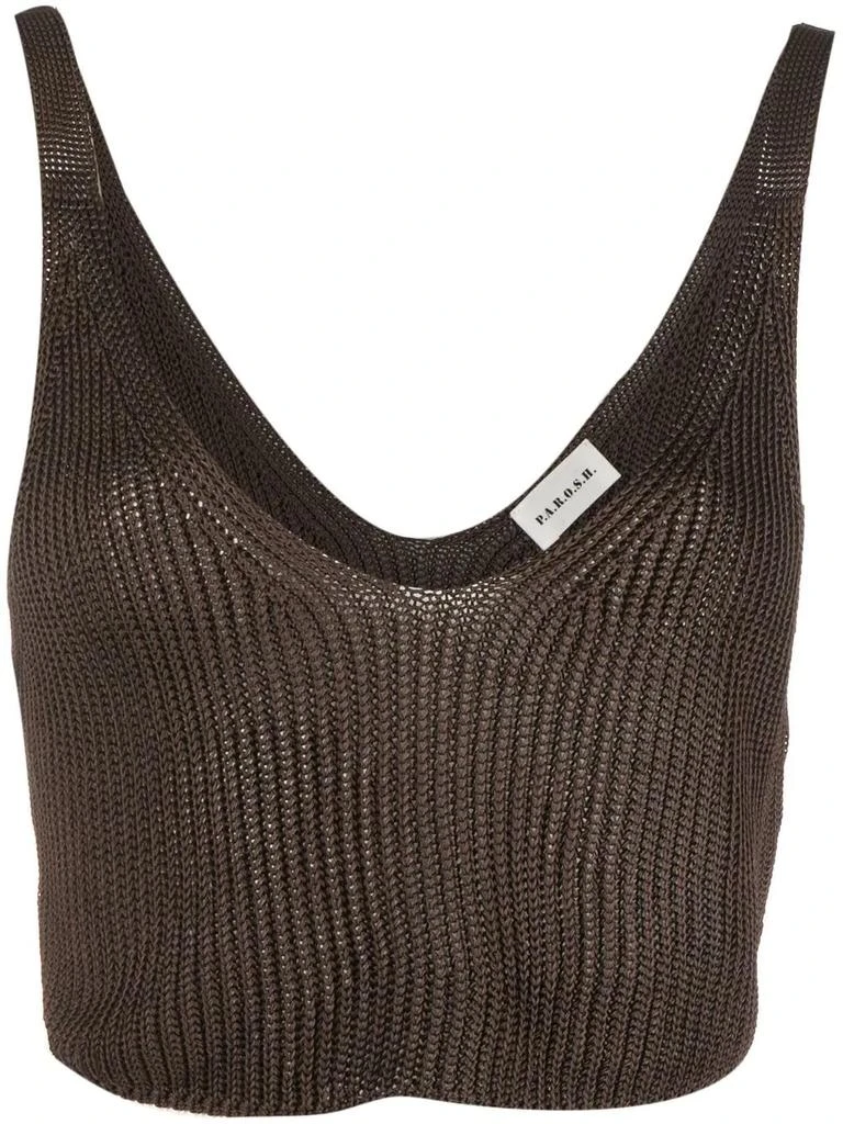 商品Parosh|PAROSH knitted cropped vest top,价格¥744,第1张图片