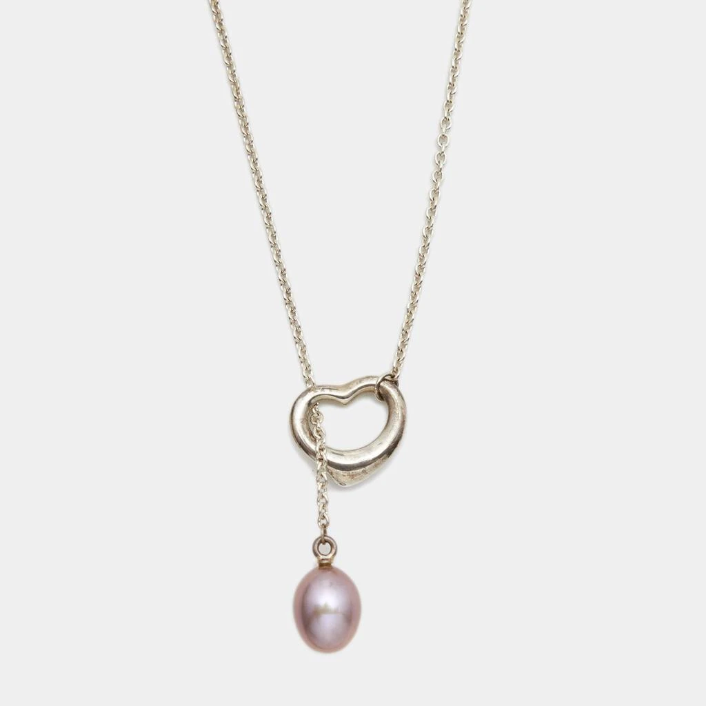 商品[二手商品] Tiffany & Co.|Tiffany & Co. Elsa Peretti Sterling Silver Open Heart Lariat Pearl Necklace,价格¥2865,第1张图片