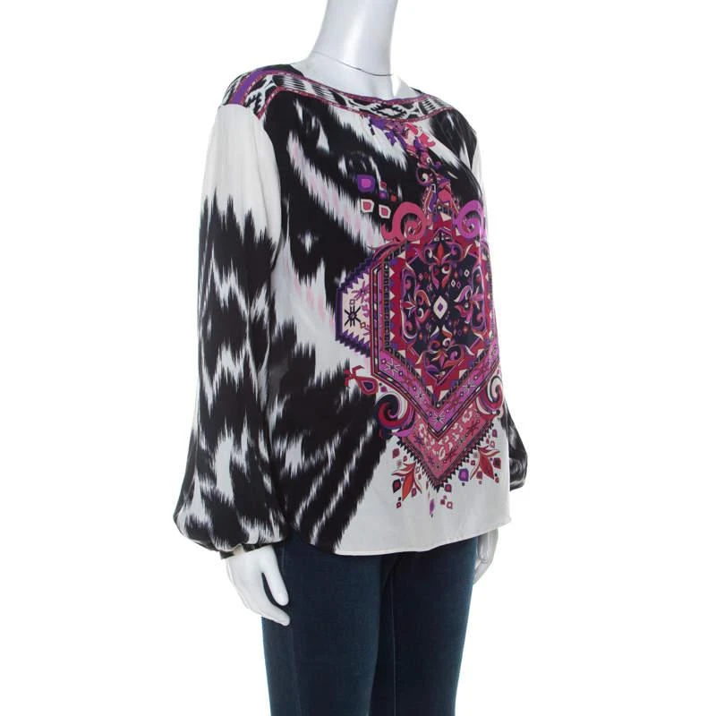 商品[二手商品] EMILIO PUCCI|Emilio Pucci Multicolor Printed Silk Blouse M,价格¥2165,第2张图片详细描述