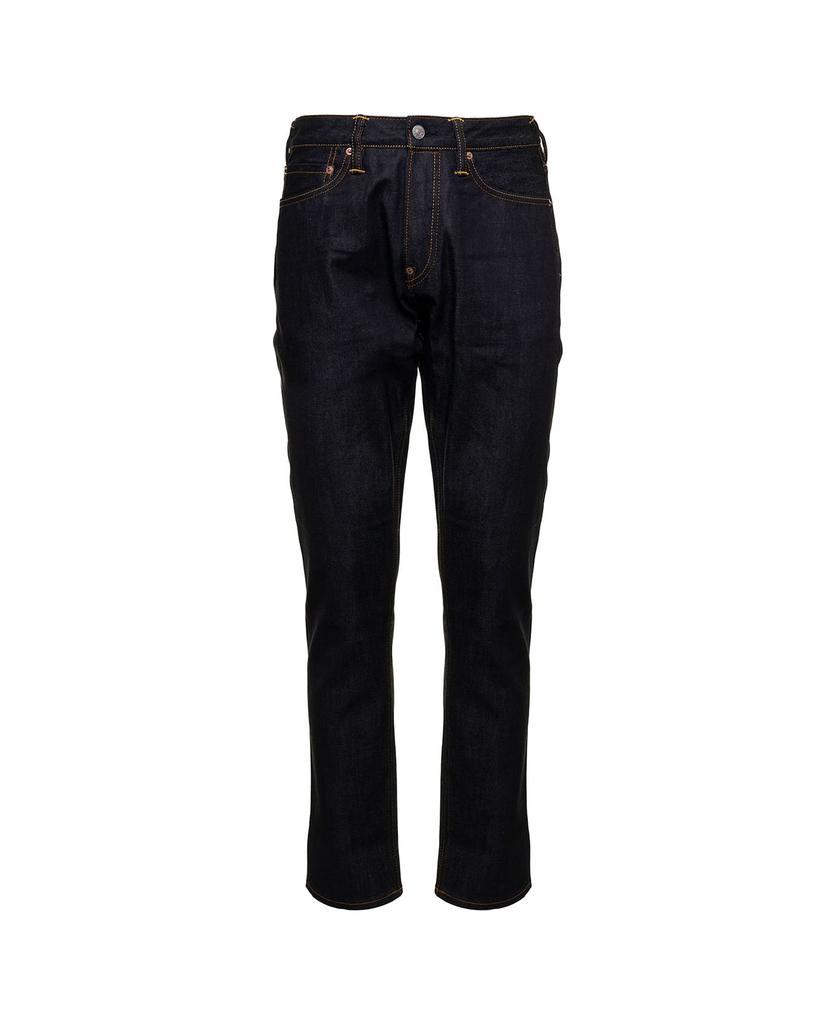 商品Evisu|Evisu Man's Blue Jeans With Yellow Seagull  Back Print,价格¥1537,第1张图片