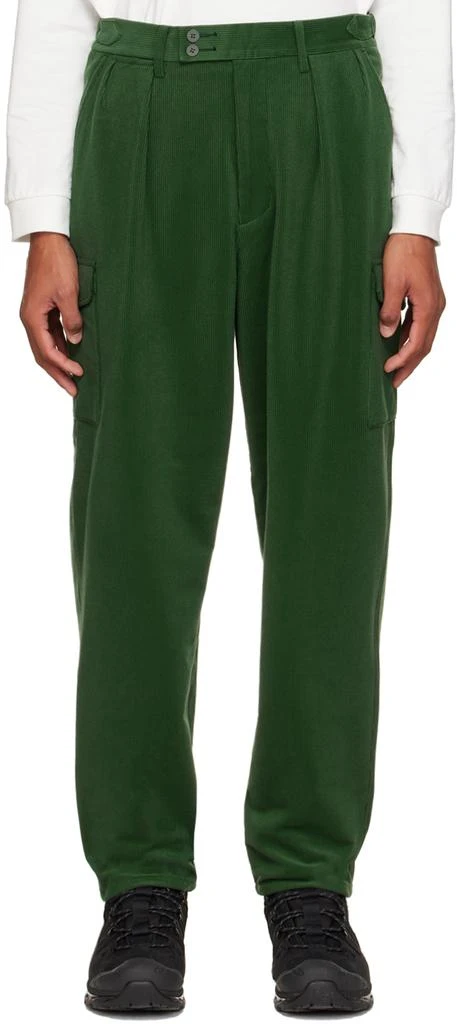 商品DESCENTE|Green Pleated Cargo Pants,价格¥602,第1张图片