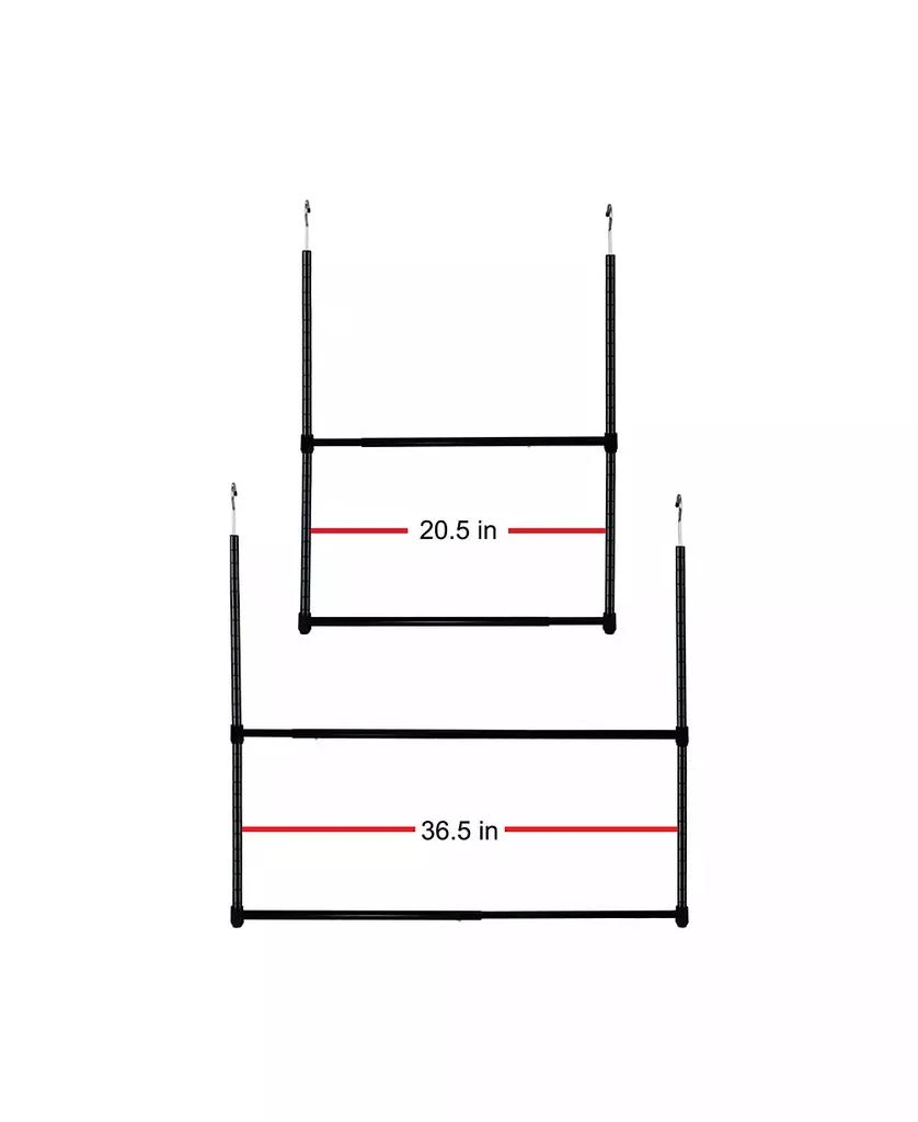 商品Oceanstar|2-Tier Portable Adjustable Closet Hanger Rod,价格¥299,第5张图片详细描述