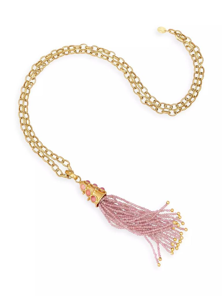 商品Sylvia Toledano|Gio 22K-Gold-Plated & Pink Jade Tassel Pendant Necklace,价格¥2624,第4张图片详细描述