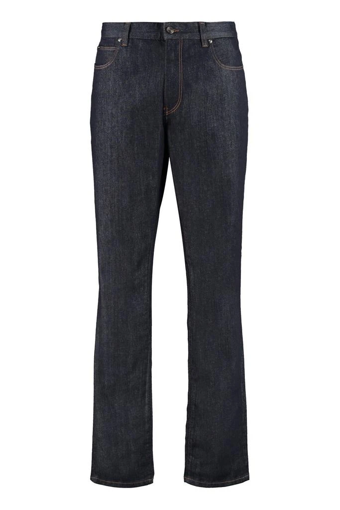 商品Zegna|Z Zegna Logo Patch Straight Leg Jeans,价格¥771,第1张图片