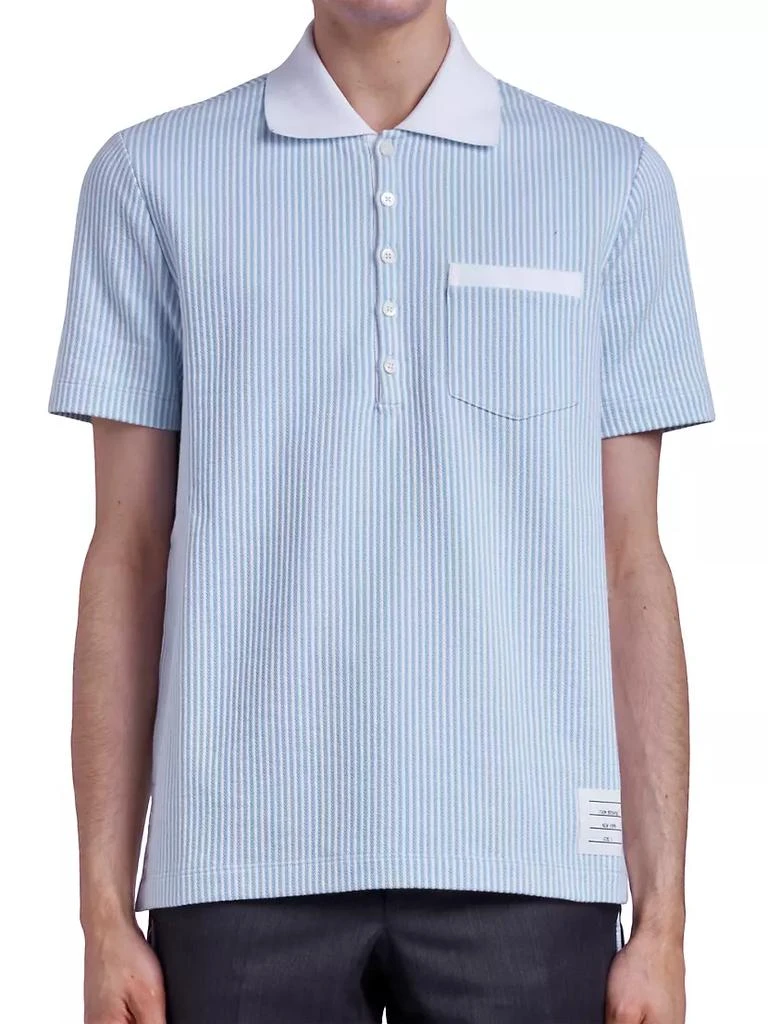 商品Thom Browne|Seersucker Pocket Polo Shirt,价格¥2869,第1张图片