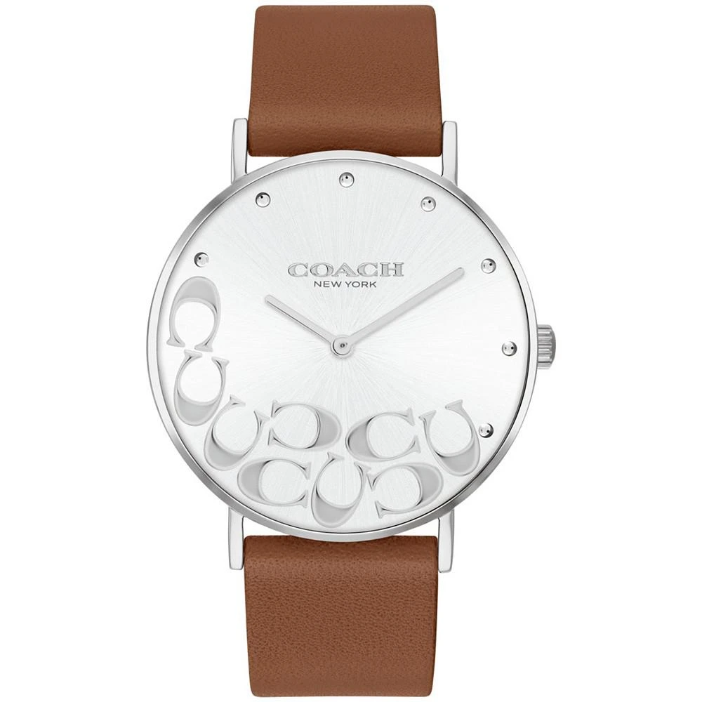 商品Coach|Women's Perry Brown Leather Strap Watch,价格¥845,第1张图片