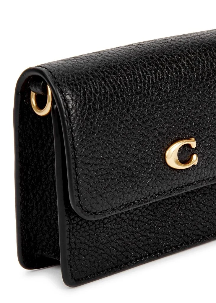 商品Coach|Black grained leather wallet-on-chain,价格¥812,第3张图片详细描述