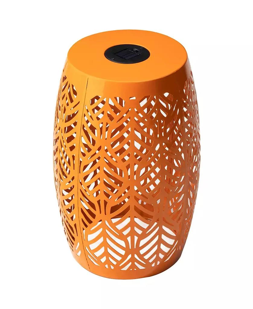 Multi-Functional Orange Iron Leaf Pattern Solar Powered Garden Stools or Planter Stand 商品