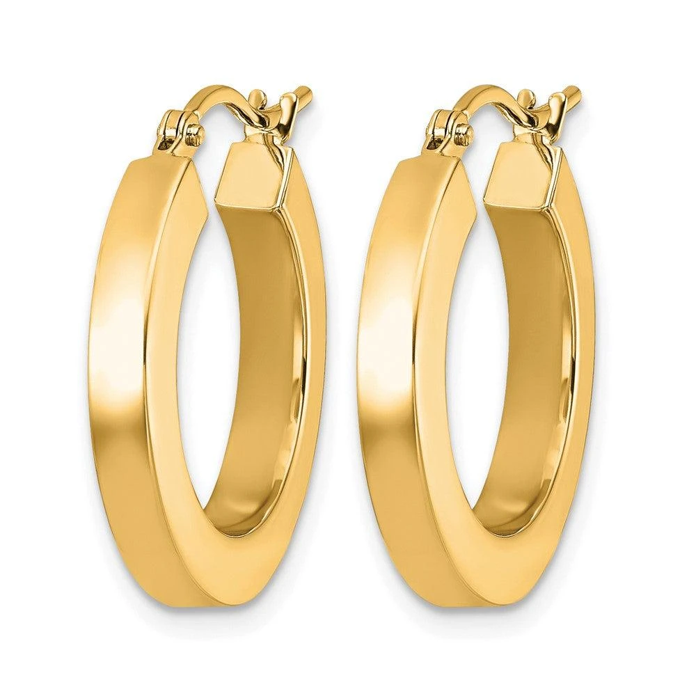 商品Diamond2Deal|14k Gold 3mm Square Shape Tube Hoop Earrings,价格¥5115,第2张图片详细描述