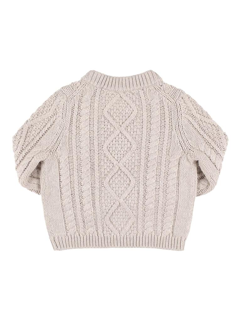 Wool & Cashmere Blend Cable Knit Sweater商品第2张图片规格展示