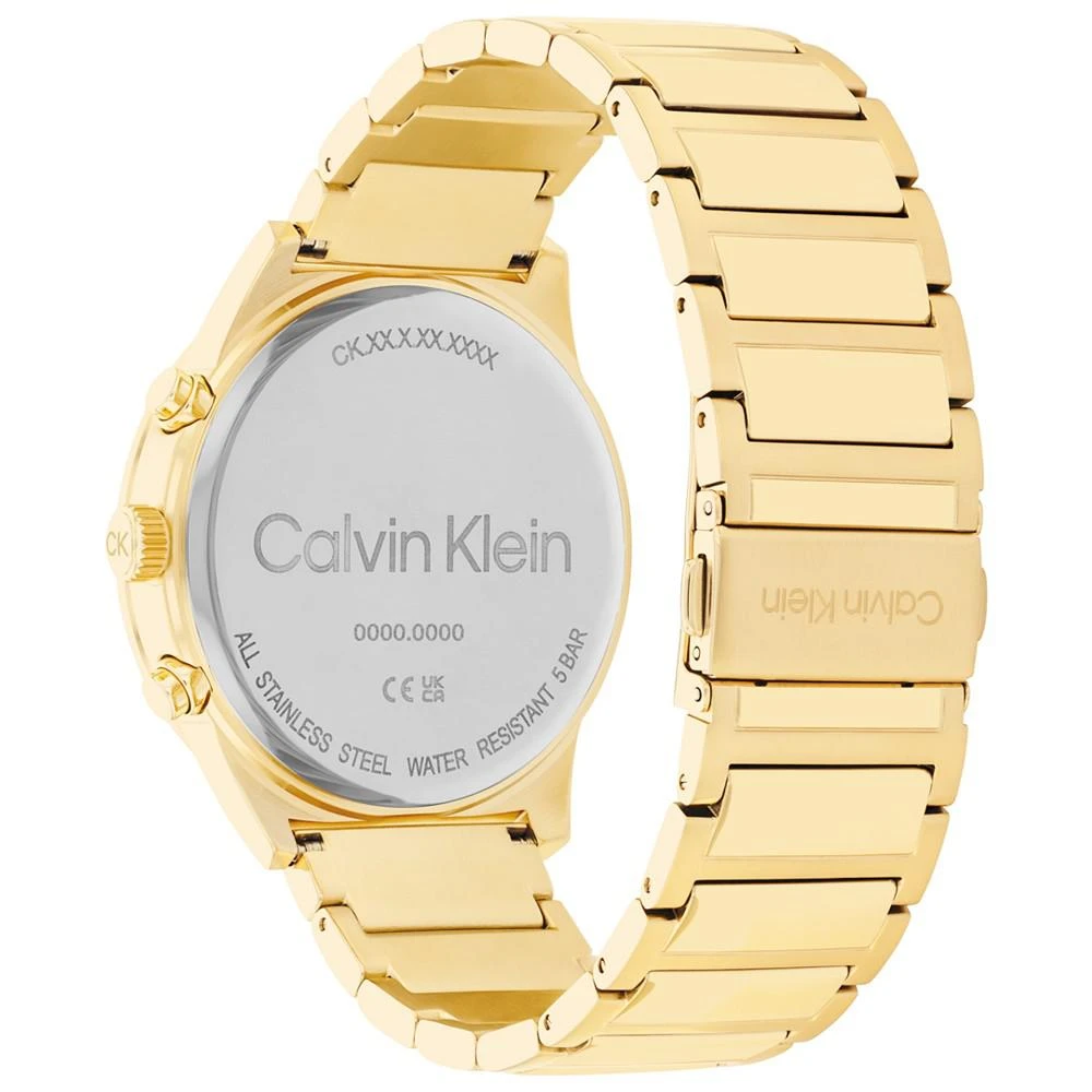 商品Calvin Klein|Men's Gold-Tone Stainless Steel Bracelet Watch 44mm,价格¥1544,第3张图片详细描述