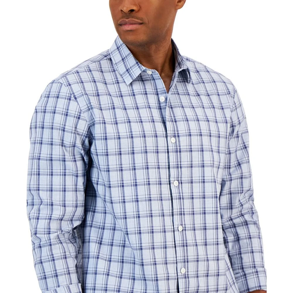 商品Alfani|Men's Caro Classic-Fit Long-Sleeve Plaid Print Shirt, Created for Macy's,价格¥69,第3张图片详细描述