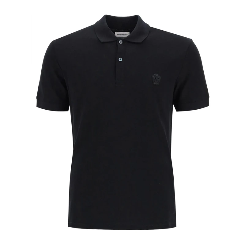 商品Alexander McQueen|ALEXANDER MCQUEEN 黑色男士POLO衫 622106-QPX33-1000,价格¥1867,第1张图片