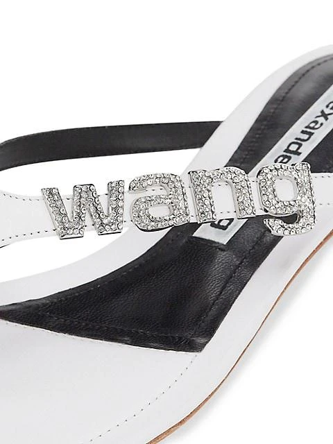 Ivy Rhinestone Logo Leather Thong Sandals 商品
