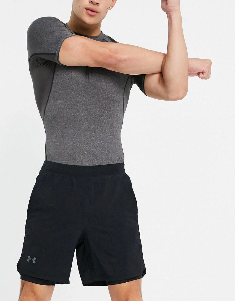 商品Under Armour|Under Armour Run Launch  7'' 2 in 1 shorts in black,价格¥402,第3张图片详细描述