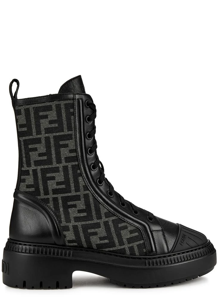 商品Fendi|Domino FF-jacquard leather biker boots,价格¥9478,第1张图片