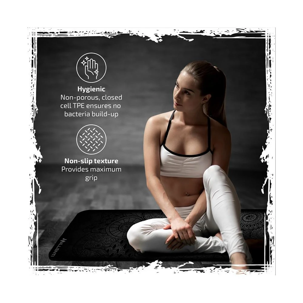 商品MILLENTI|Yoga Mat Gym Mats - 6 Millimeter Thick Suede Texture Material, Exercise Mat,价格¥733,第4张图片详细描述