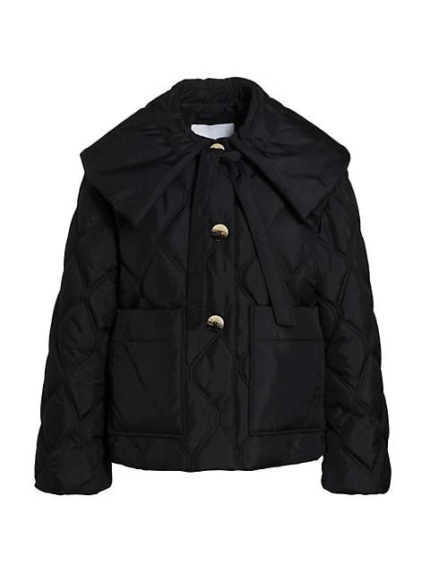 商品Ganni|Ripstop Quilted Big Collar Jacket,价格¥1407,第1张图片