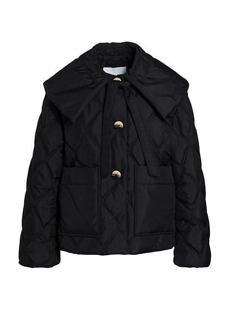 商品Ganni|Ripstop Quilted Big Collar Jacket,价格¥2686,第1张图片